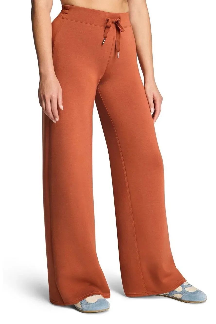 Spanx AirEssentials Wide Leg Pants waist elastic burnt orange